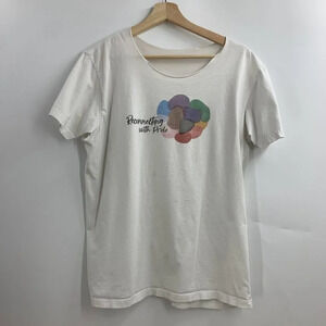 Google Women's Reconnecting With Pride Cotton‎ Cutout Distressed T- Shirt Size S